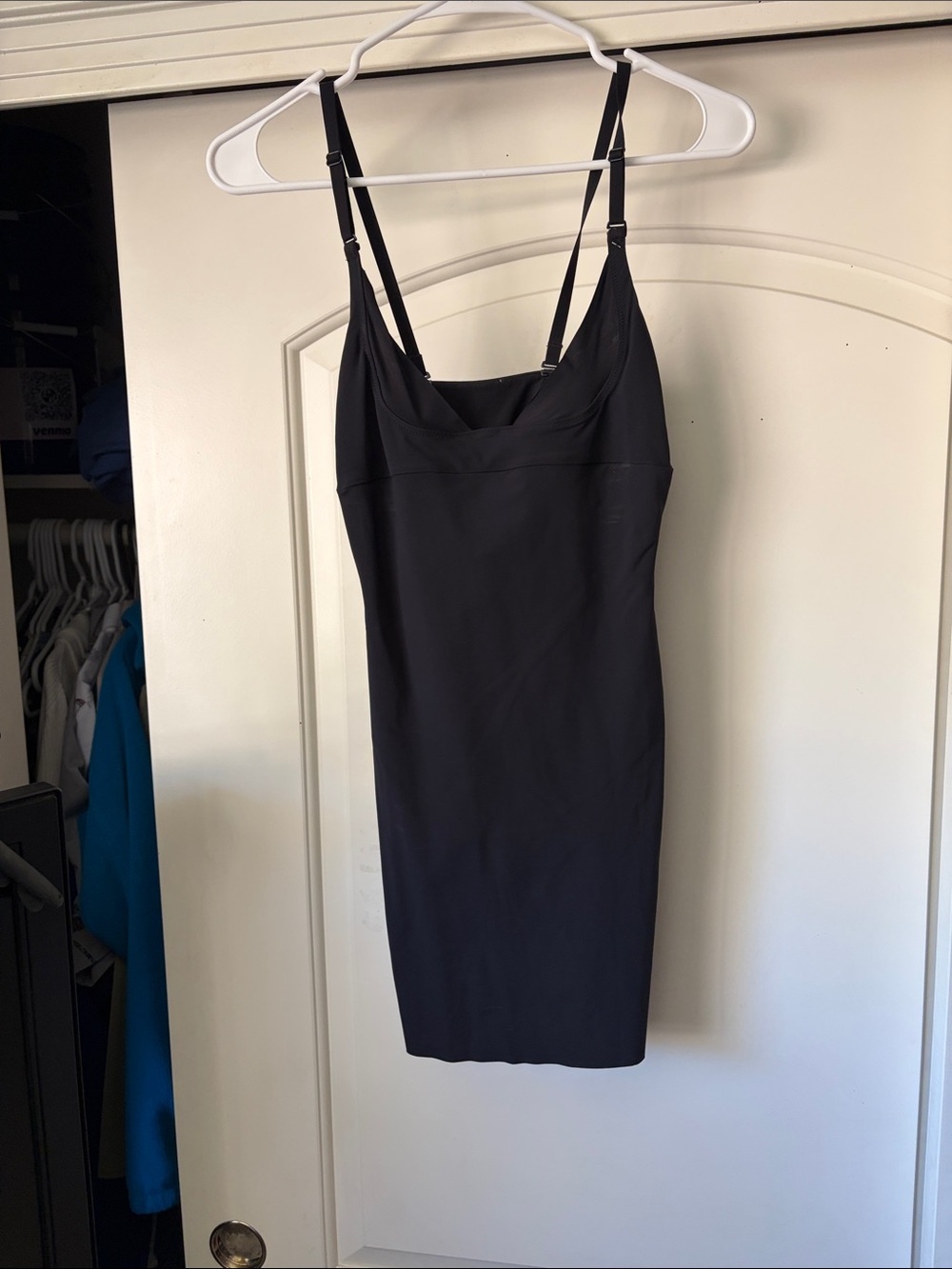 Self Esteem Black Slim Slip Dress with Adjustable Straps